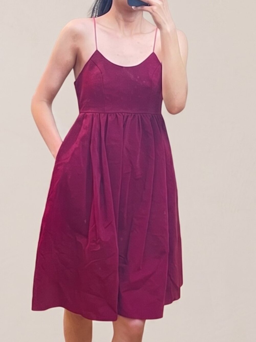 Showpo Burgundy Fit & Flare Mini Dress Size US 2 / XS Spaghetti Strap Party Dres